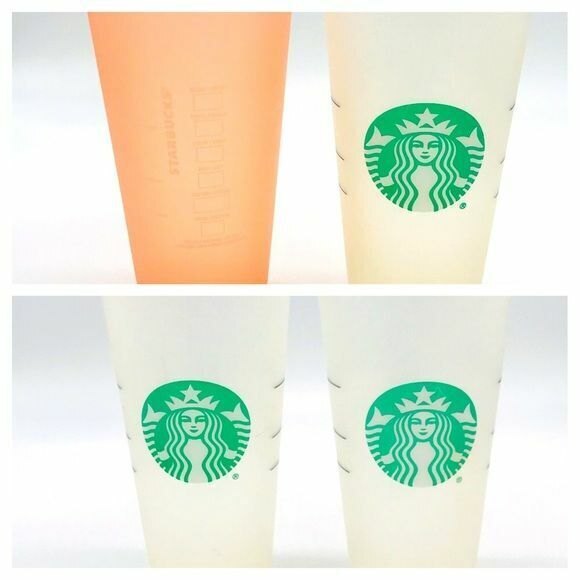 Starbucks Lot of 4 Reusable Plastic Tumbler Cups Dishwasher Safe Collectible - Picture 3 of 13